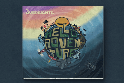 The Oversights - Hello Adventure album cover band digipak illustrator logo merch music packaging