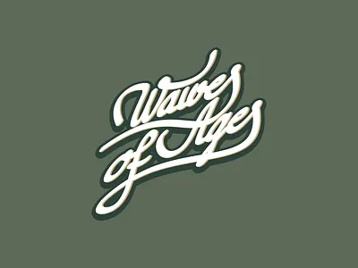 Waves of Ages branding logo retro design typogaphy