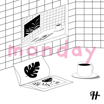 coffee monday illustration illustrator vector