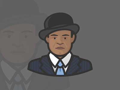 That's a Damn Nice Suit! african american avatar avatar design avatar icons avatars bowler hat face head human icon iconography illustration man people person pinstripe suit tie