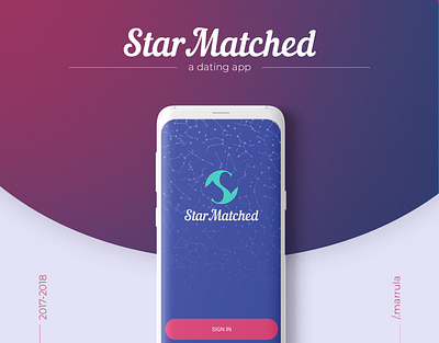 StarMatched - a dating app astrology dating app logo match product design stars ui ux