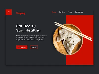 Restaurant Tamplate Design header section branding design hader hader exploration illustration landing page typography ui uiux user analysis vector web site design