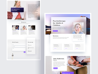 Psychologist - Sneak Peek design divi elegant themes grid illustration interaction interface landing page medical minimalistic product design psychologist psychology template typography ui ux web design website wordpress