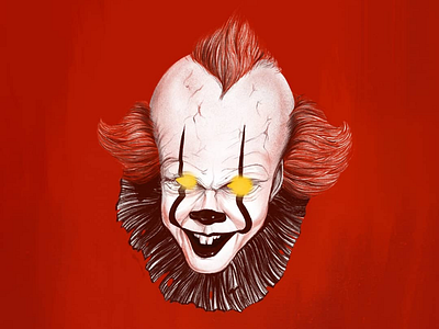 Pennywise Illustration clown head illustration it pennywise