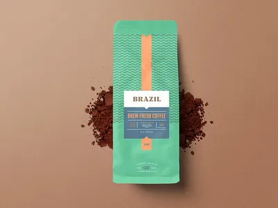 COFFEE BAG PACKAGING DESIGN Brazil badge brand branding chocolate coffee coffee bag coffee label company design food designer food packaging label logo minimal modern package packaging roaster roasters roastery