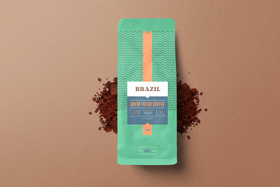 COFFEE BAG PACKAGING DESIGN Brazil badge brand branding chocolate coffee coffee bag coffee label company design food designer food packaging label logo minimal modern package packaging roaster roasters roastery