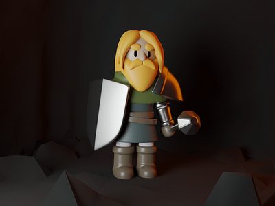 Hero 3d blender character knight warrior