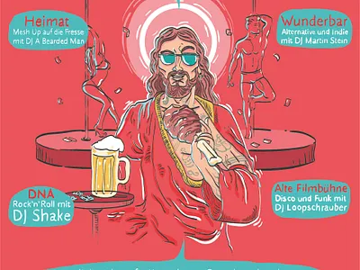 Heidenspass statt Höllenqualen 2 design illustration jesus vector