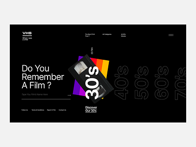 VHS When i was a child ( Home Page ) black clean design search ui user experience vhs vintage web