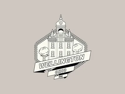 𝕙𝕠𝕞𝕖𝕥𝕠𝕨𝕟 architecture brand design building cream dribbble dribbleartist hometown illustration logo ohio ohio state ribbon shield shot vector vintage weekly challenge weekly warm up