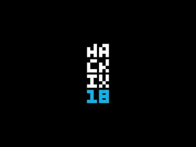 Hack IX '18 Logo 8bit branding design event branding illustrator logo logo design logomark logomarks pixel thick lines typography vector