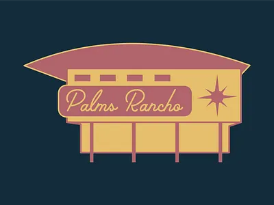 Palms Rancho Dingbat architecture dingbat illustration los angeles palms sticker