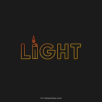 #10 daily logo challenge branding dailylogochallenge dailylogodesign design flame flame logo light logo logotype typography