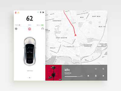 Tesla Car Interface - DailyUI 034 car car interface dashboard electric interface music music player panel smartcar tesla ui ux