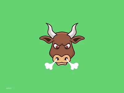 bull animal bull green icon sticker