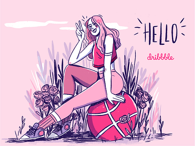 Hello Dribbble design draw firstpost firstshot hello hello world hellodribbble illustration