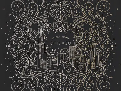 Sweet Home Chicago botanical branding floral illustration lettering nature packaging pattern surface design typography