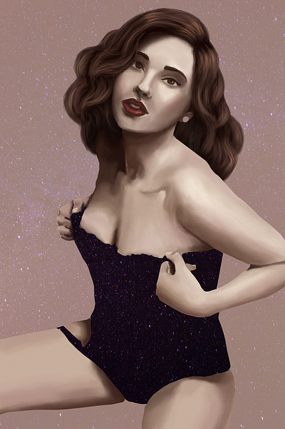 Cosmic girl digital art girl painting