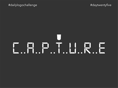 #dlc Photographer Logo Design - Capture, Day 25 brand clean dailylogochallenge day25 design dlc flat graphic design illustrator logo minimal