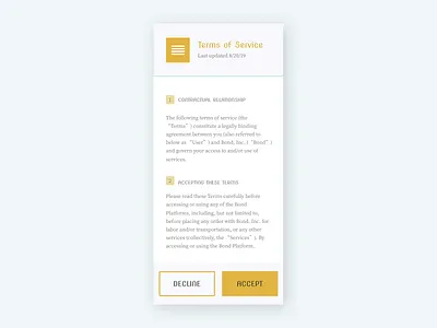 Terms of Service | DailyUI089 dailyui 089 dailyui089 dailyuichallenge terms of service ui uichallenge