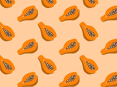 Papayas background flat design food fruit orange papaya sweet warm