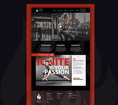 Ignite gym branding design landingpage layout ui webdesign website