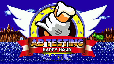 AB Testing Happy Hour Banner - Sonic The Hedgehog banner illustration sonic the hedgehog vector video game