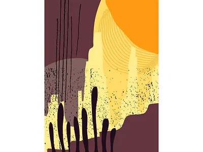 Martian Landscape abstract artwork collage evening fictional grunge illustration landscape light mars martial mountain nature sunset textured vector