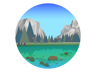 Yosemite National Park adobe adobe illustrator art design digital digital art digital design graphic graphic design icon illustration illustrator landscape mountain national park nature usa vector yosemite yosemite national park
