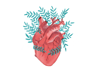 My heart ❤️ dailyui heart illustration leaves nature nature illustration nature love ui uiux uiux design ux