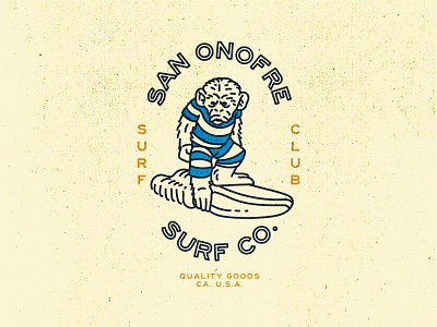 Surf Monkey artwork badge design beach design graphic design illustration illustrator modern spot illustration surfing t shirt t shirt design vector vintage badge