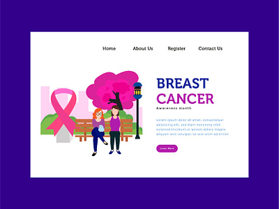 Landing page Breast Cancer breast cancer character design flat design graphic design illustration interface landing page people ui vector web web design woman