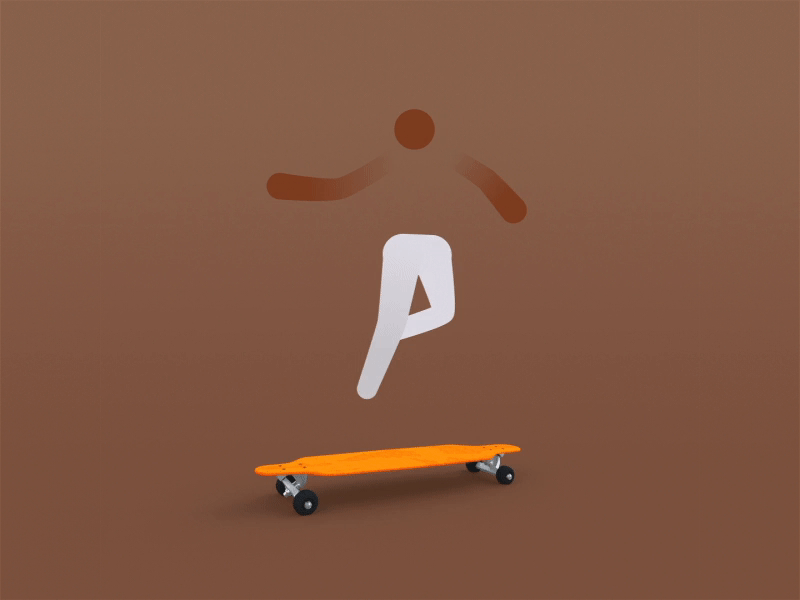 Longboard 2d 3d after effects cinema 4d rubberhose skate