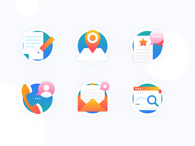 WEB MIX Gradient icon 6 icon color full communication custom icon set gradient graphic design icon design icon set mail note paper phone ui ux user uidesign uiux vector