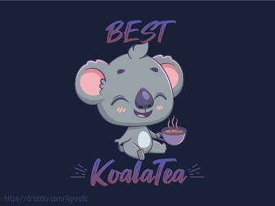 KoalaTea pun T-Shirt design animal art cartoon character cute design funny kawaii koala pun t shirt tea