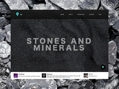 Stones and Minerals - Landing page. design landing page minerals stones ui ux uxdesign webdesign