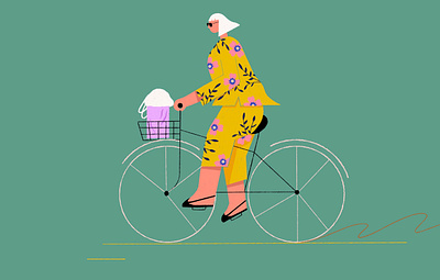 Hype Grandma art bike bike ride character design design drawing flower girl grandma illustration ipad newyork nyc pattern procreate vector