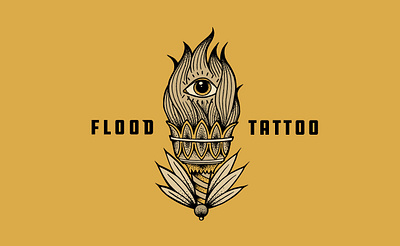 Flood Tattoo artist illustration logo logo design tattoo tattoo shop type treatment