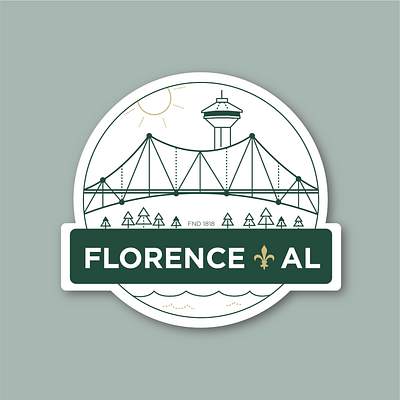 Sticker for Florence, AL design dribbbleweeklywarmup icon illustration logo