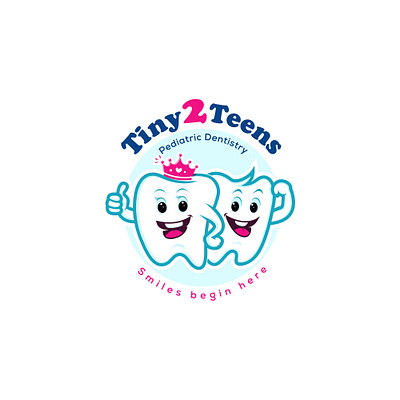 Tiny2Teens Pediatric Dentistry logo colorful logo dental dental logo dentistry logo design funny logo illustration logo logodesign logotype smiley teeth tooth tooth logo typography vector