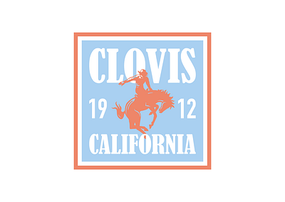 Clovis, CA - Dribbble Weekly Warm-up 559 badge bulldogs california central valley clovis country music cowboy design fresno horse illustration illustrator rodeo sticker type typography vector west coast