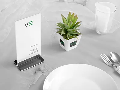 Vegan Menu Restaurant Table Stande Mockup