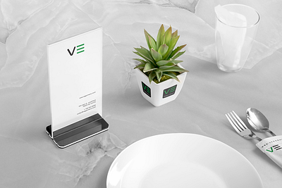 Vegan Menu Restaurant Table Stande Mockup