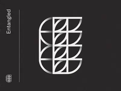 Entangles 3d abstract alphabet branding clean display dun font form geometric interesting letter line logo minimalistic modern overlap symbol type typography
