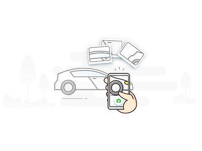 Self Inspection Car branding car click color creative dhfl flat gray hand icon illustration minimal moblie outline outlines pictures rare stroke vector xcarbon