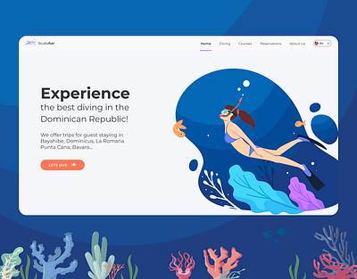 ScubaFun design illustration ui ux web