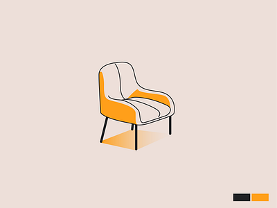 Armchair design flat flat illustration illustration illustrator minimal vector vector illustration