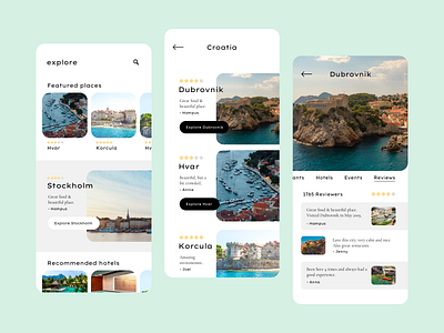 Explore Cities ✈️ app cards concept explore travel ui