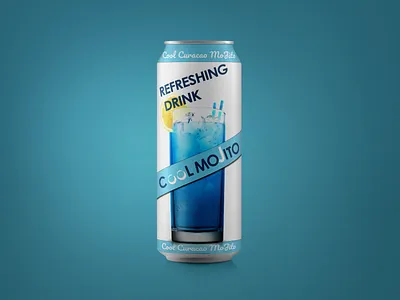 Refreshing Drink blue branding can colorful creative dailyui design dribbble dribbble shot mojito photoshop typogaphy ui