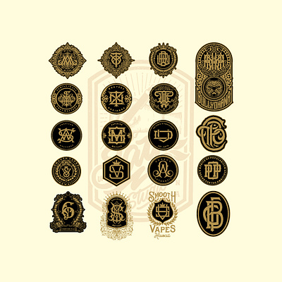 monogram projects badge logo branding branding design company brand logo company branding company logo design designs handmade illustraion illustration logodesign logotype monograms typeface typefaces typogaphy typography victorian vintage badge